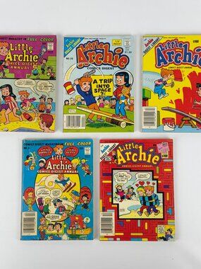 Little Archie Digest #3 #8 #9 #13 #20 Vintage Riverdale Comic Book Bundle Set